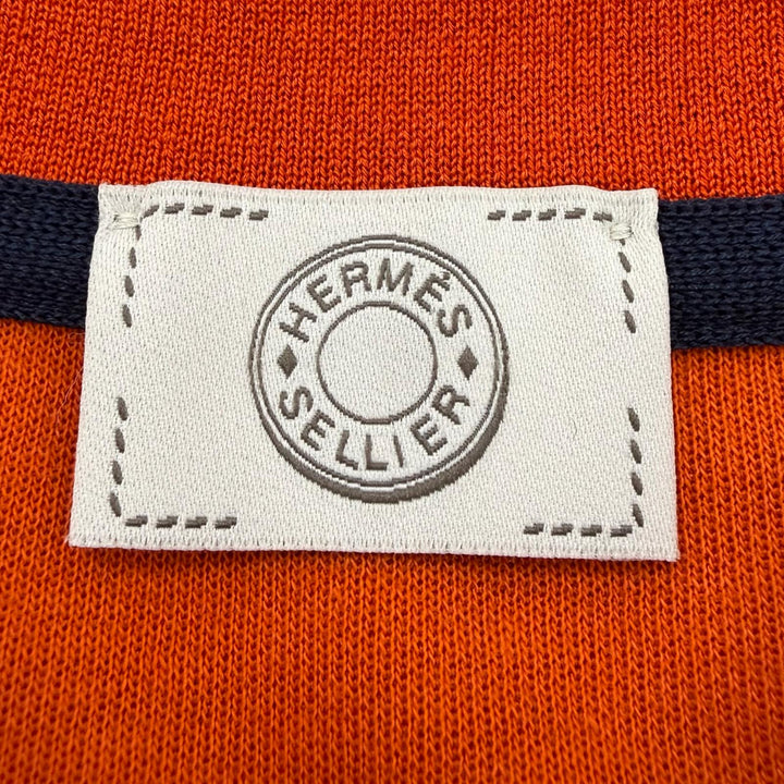 未使用品▼HERMES エルメス コットン セリエボタン ショートスリーブ 半袖ポロシャツ オレンジ M イタリア製 正規品 メンズ 箱付き