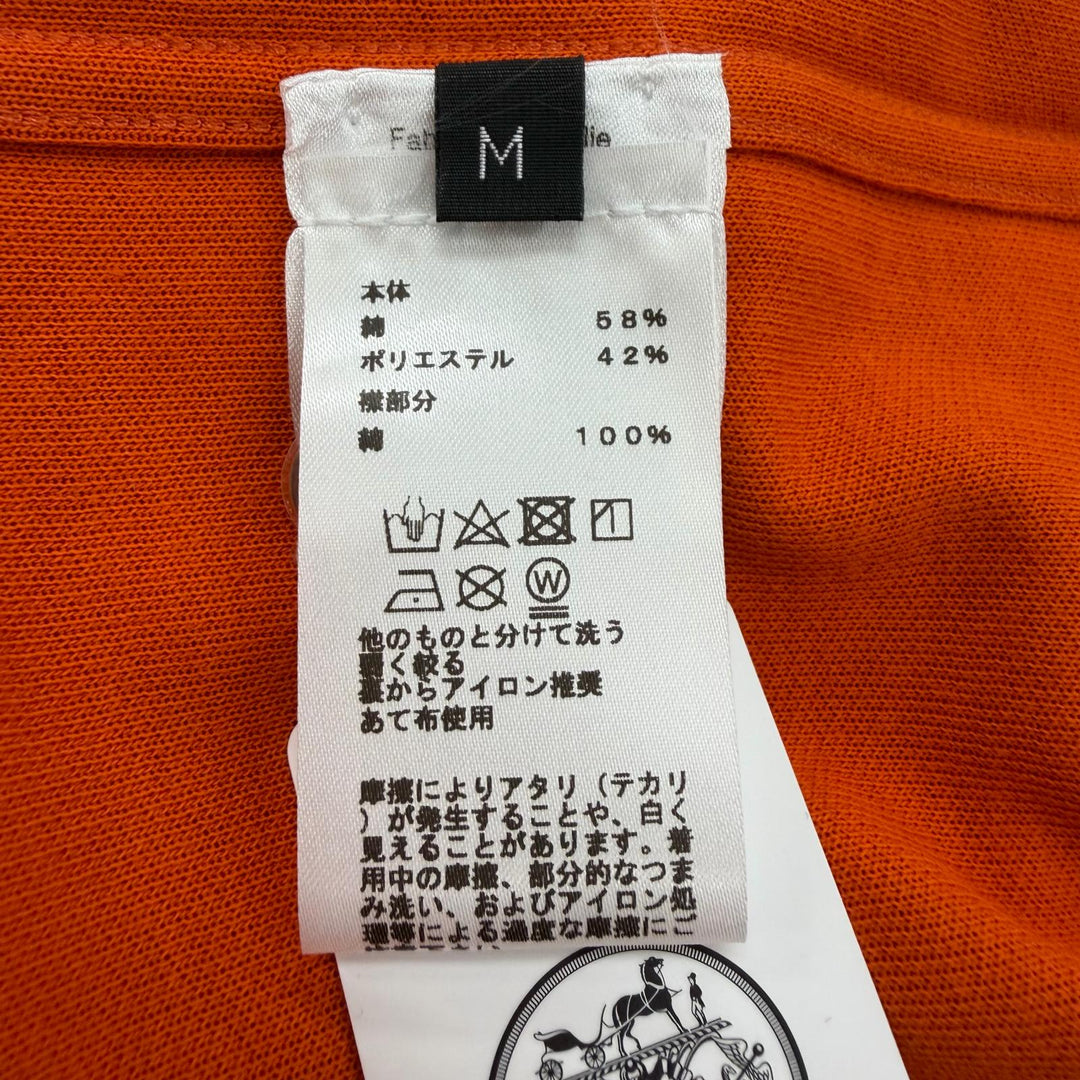 未使用品▼HERMES エルメス コットン セリエボタン ショートスリーブ 半袖ポロシャツ オレンジ M イタリア製 正規品 メンズ 箱付き