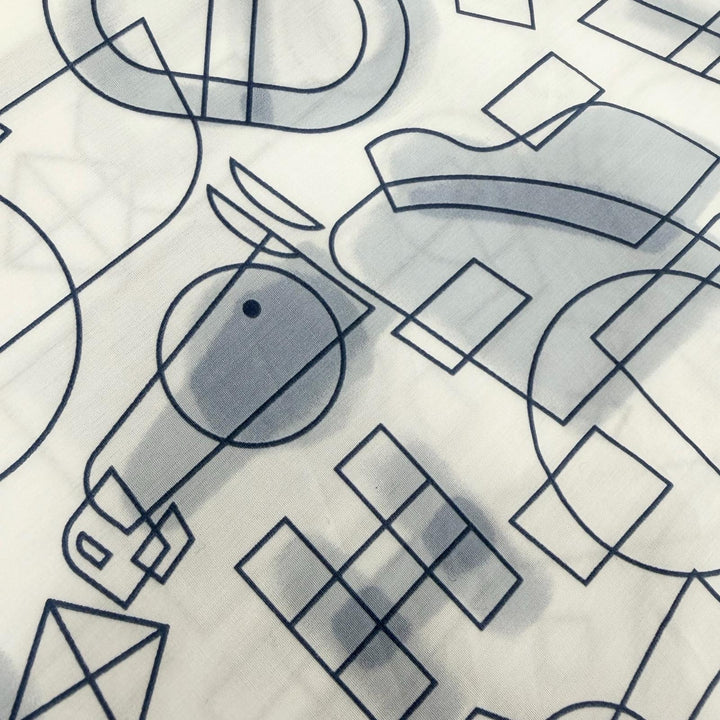 極美品▼HERMES エルメス フラグメント エクエストレス コットン100% セリエボタン ロングスリーブ 長袖シャツ ホワイト ブルー 39