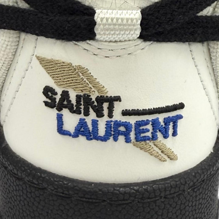 未使用品★SAINT LAURENT サンローラン 692317 スミス ロゴ刺繍入り レースアップ レザー ハイカットスニーカー ホワイト 36 箱・袋付