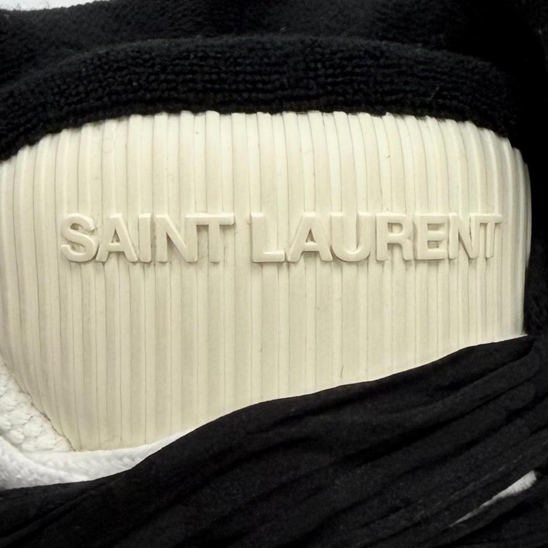 未使用品★SAINT LAURENT サンローラン 692317 スミス ロゴ刺繍入り レースアップ レザー ハイカットスニーカー ホワイト 36 箱・袋付