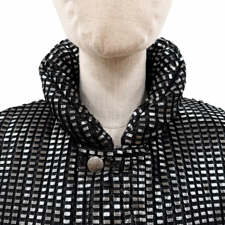 未使用品◇LOUIS VUITTON ルイヴィトン 23SS 1AAXI4 レザー モノグラム ジップアップ クロップド パファージャケット 34 伊製 正規品
