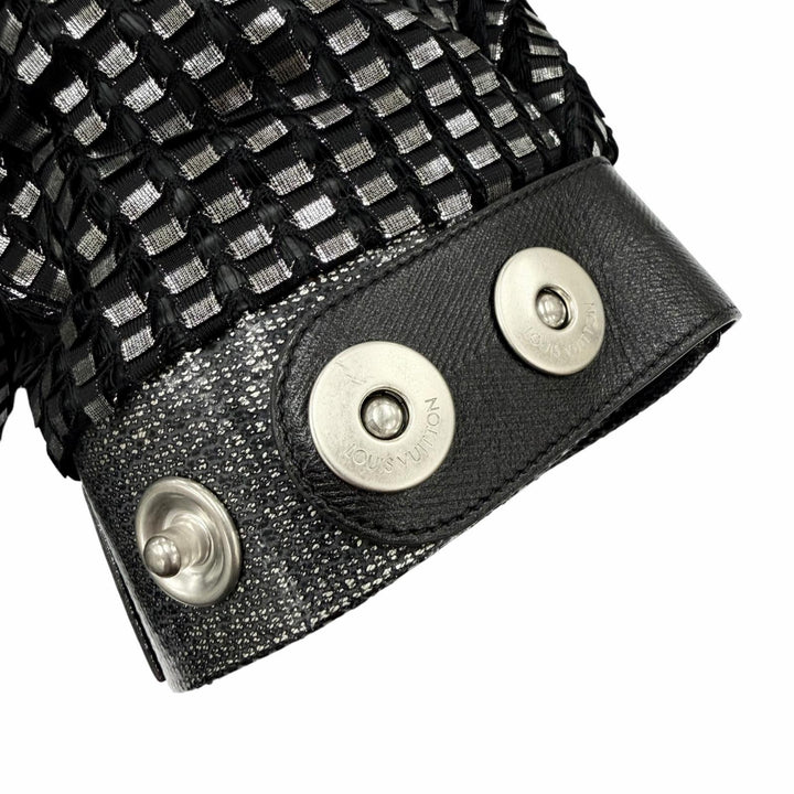 未使用品◇LOUIS VUITTON ルイヴィトン 23SS 1AAXI4 レザー モノグラム ジップアップ クロップド パファージャケット 34 伊製 正規品