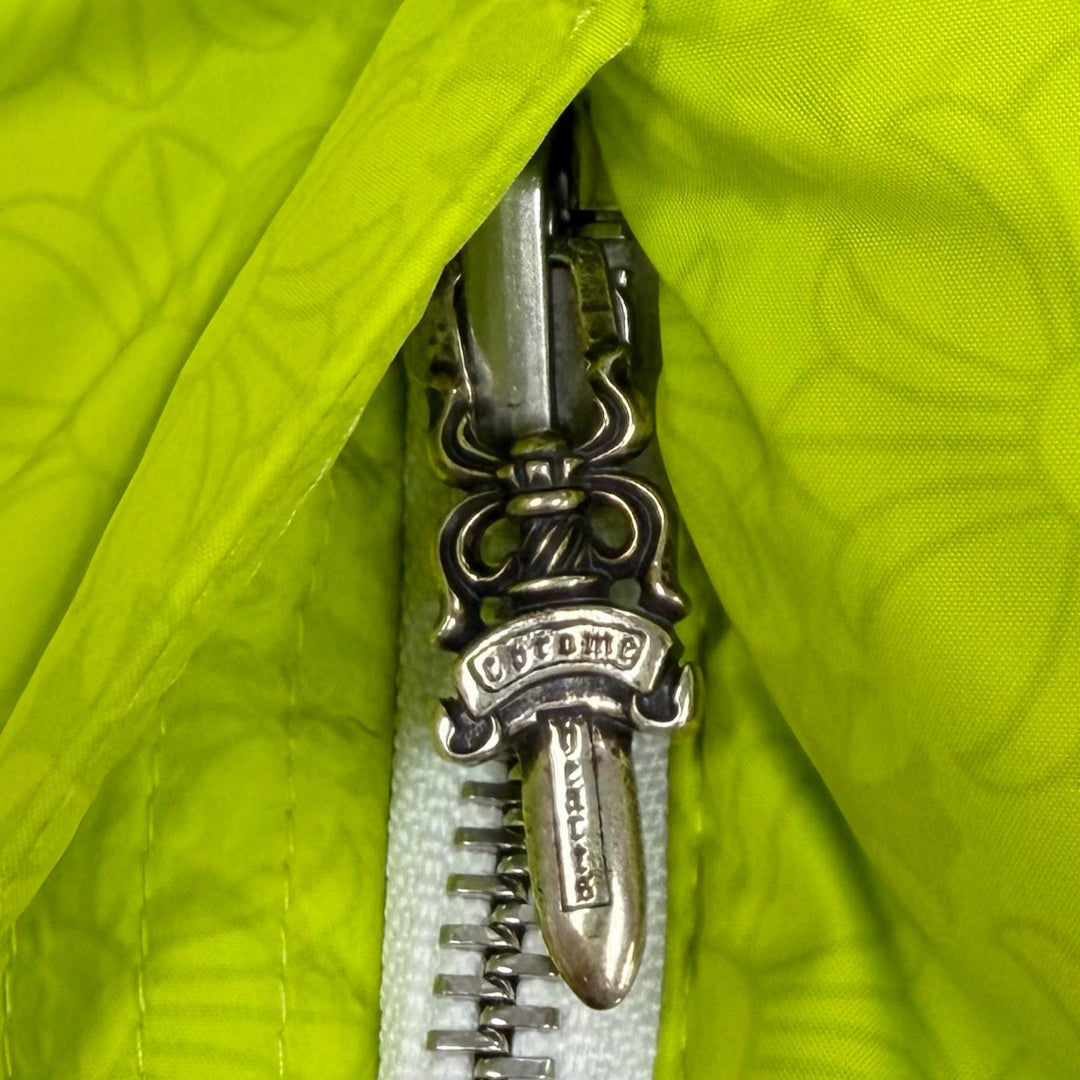 極美品★CHROME HEARTS クロムハーツ STIFF プーパークロップパディング CHプラス ダウンジャケット 総柄 ネオンイエロー XS イタリア製