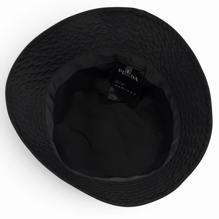 極美品▼PRADA プラダ 2HC137 RE-NYLON ナイロン 三角ロゴ トライアングルロゴ 帽子 バケットハット ブラック S 正規品 メンズ