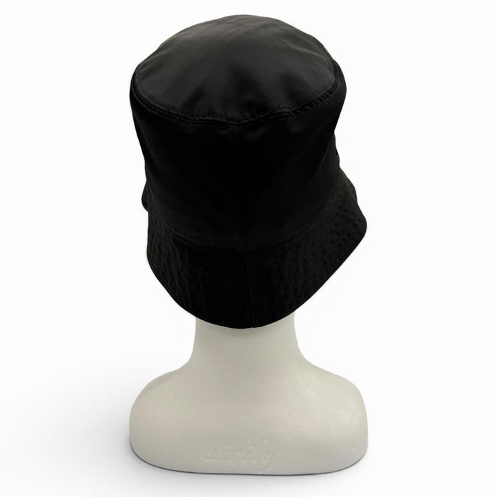 極美品▼PRADA プラダ 2HC137 RE-NYLON ナイロン 三角ロゴ トライアングルロゴ 帽子 バケットハット ブラック S 正規品 メンズ