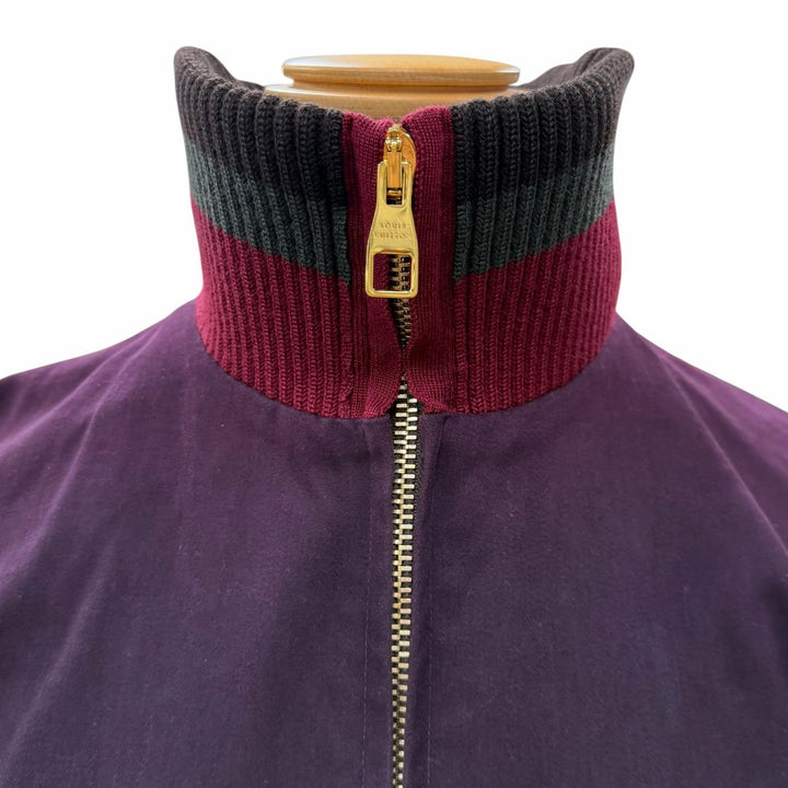 極美品▼LOUIS VUITTON ルイヴィトン 07AW グラデーション ダブルジップアップ ジャケット ブルゾン パープル ダークブラウン 54 正規品