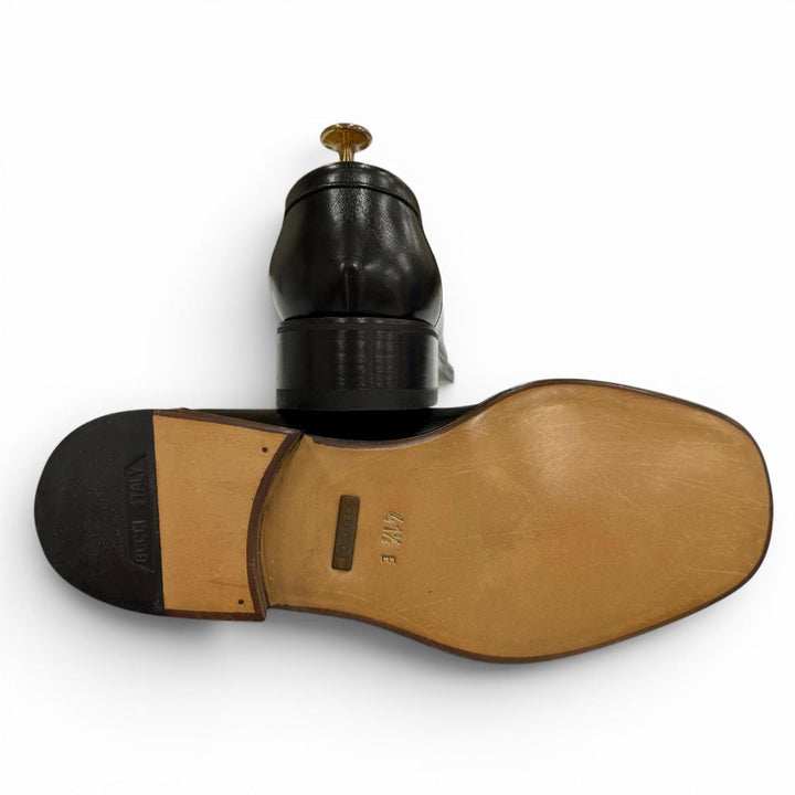 未使用品▼GUCCI グッチ 110 1409 ホースビット Uチップ レザーシューズ ローファー ブラック ゴールド金具 41.5 イタリア製 メンズ