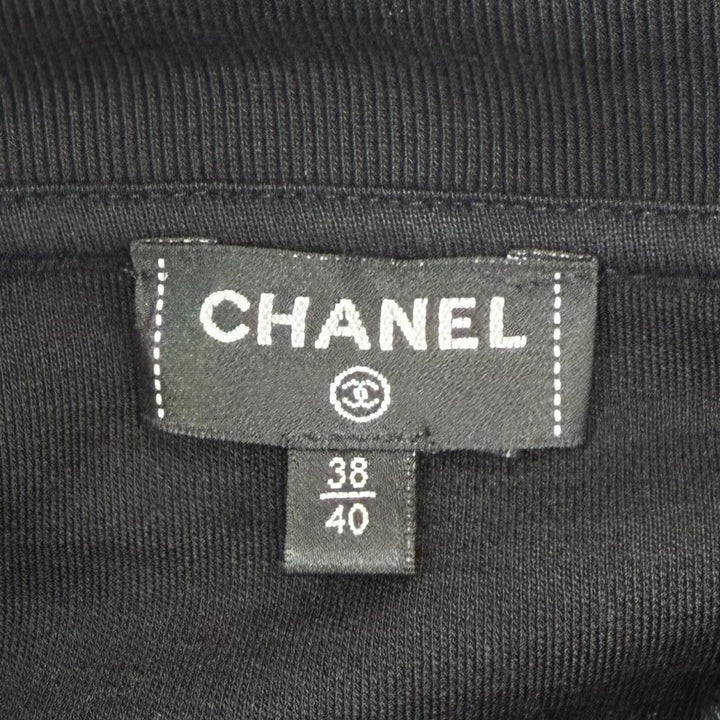 極美品◇CHANEL シャネル P75458K10806 ウール100％ ココマーク ラインストーン 長袖 カットソー マルチ 38/40 伊製 正規品 レディース
