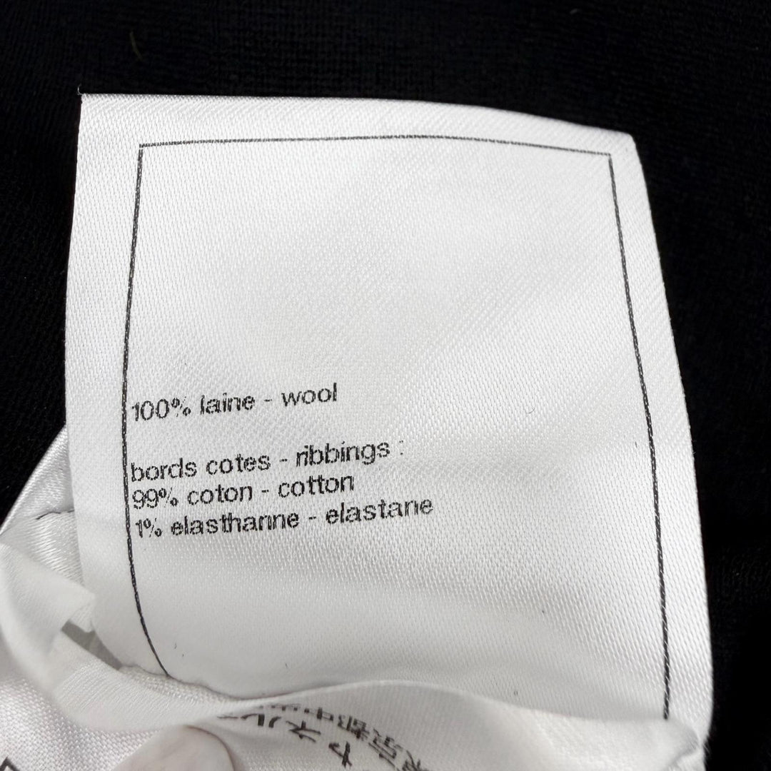 極美品◇CHANEL シャネル P75458K10806 ウール100％ ココマーク ラインストーン 長袖 カットソー マルチ 38/40 伊製 正規品 レディース