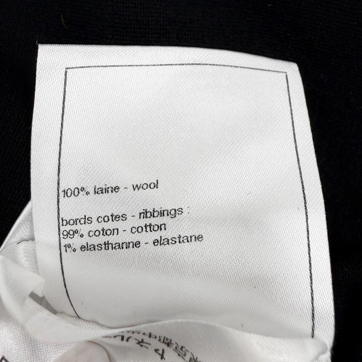 極美品◇CHANEL シャネル P75458K10806 ウール100％ ココマーク ラインストーン 長袖 カットソー マルチ 38/40 伊製 正規品 レディース