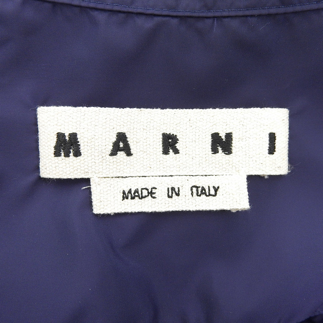 美品▲MARNI マルニ CUMU0109X0 ラバーパッチ ジップアップ ブルゾン ナイロンジャケット ネイビー 46 イタリア製 正規品 メンズ