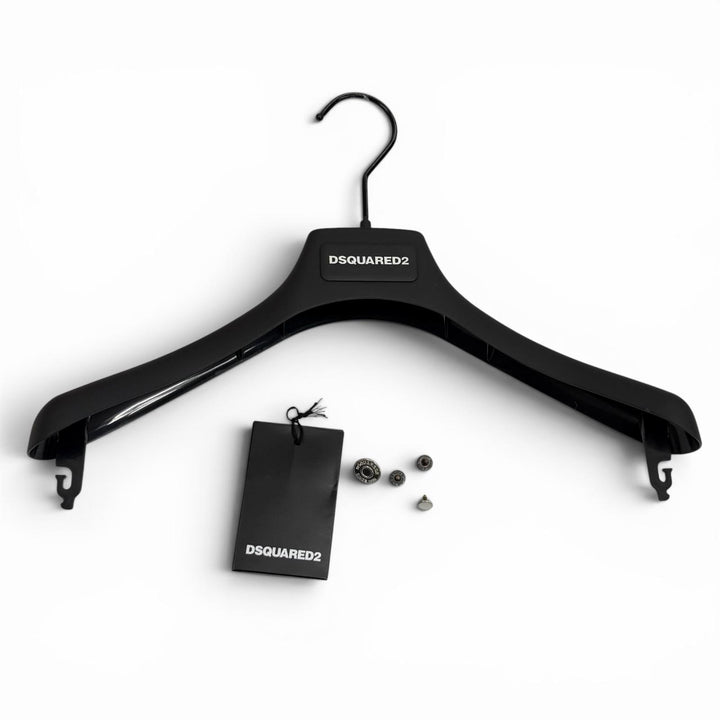 極美品★DSQUARED2 ディースクエアード 21SS S75CV0348 ロゴ金具付 スタッズ デニム ワンピース インディゴ 38 正規品 ハンガー付き