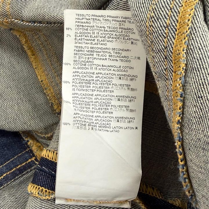 極美品★DSQUARED2 ディースクエアード 21SS S75CV0348 ロゴ金具付 スタッズ デニム ワンピース インディゴ 38 正規品 ハンガー付き