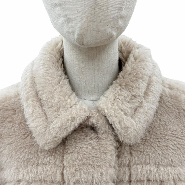 極美品◇Max Mara マックスマーラ 2023年製 23108601396 テディベア アルパカ ウール ボアジャケット ベージュ 36 イタリア製 正規品
