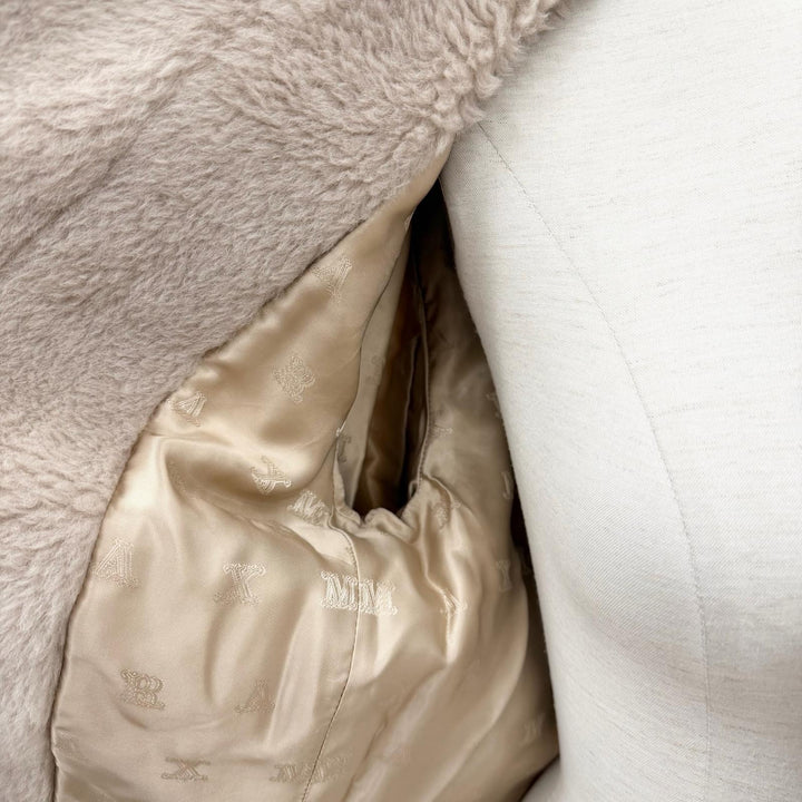 極美品◇Max Mara マックスマーラ 2023年製 23108601396 テディベア アルパカ ウール ボアジャケット ベージュ 36 イタリア製 正規品