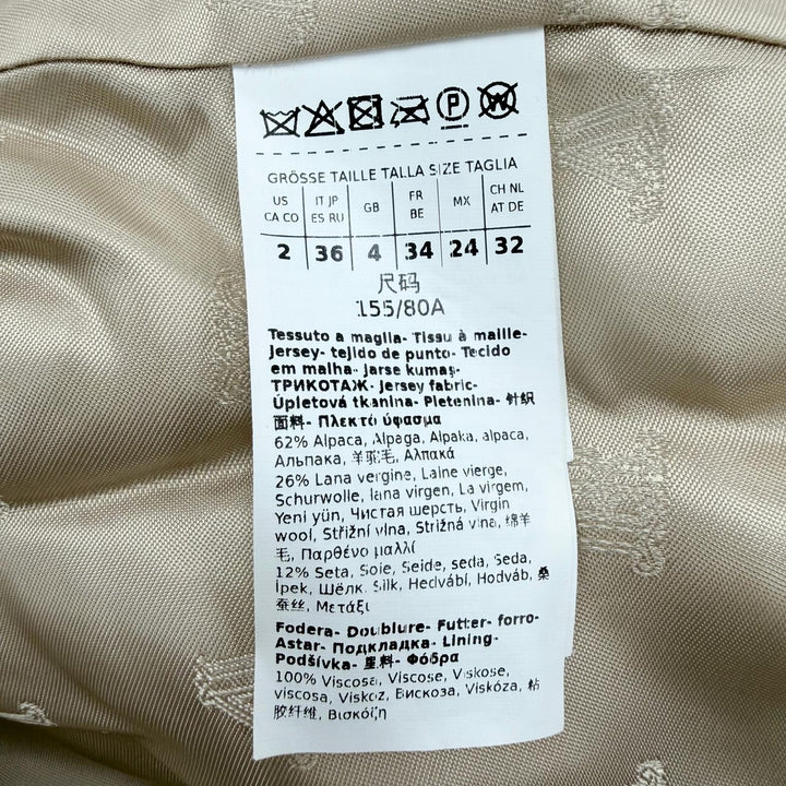 極美品◇Max Mara マックスマーラ 2023年製 23108601396 テディベア アルパカ ウール ボアジャケット ベージュ 36 イタリア製 正規品