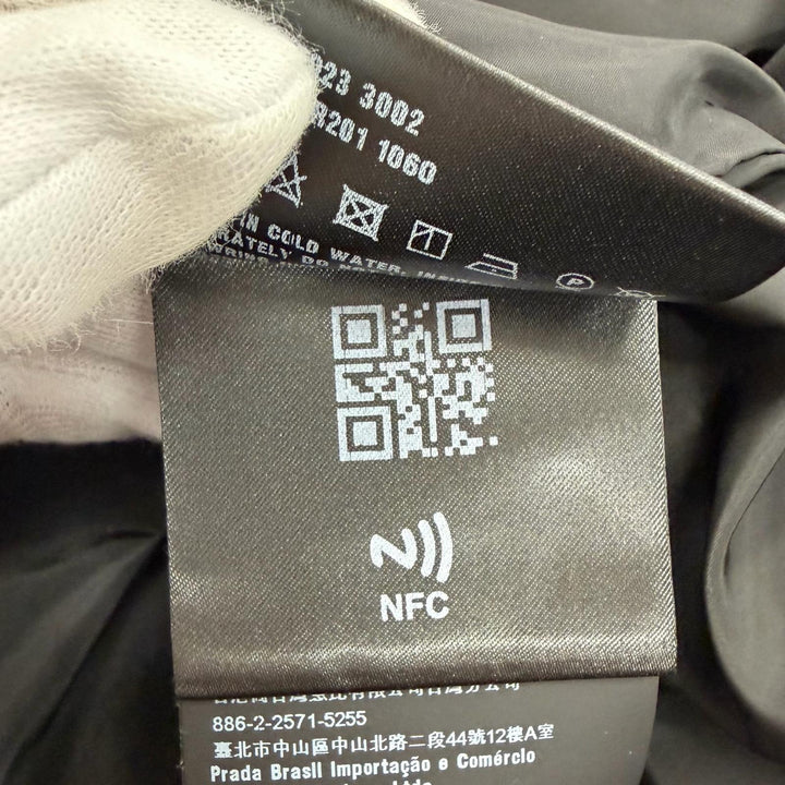 美品△PRADA プラダ 2023年製 SGN998 K-WAY SEMIFODERATO Jacket トライアングルロゴ ブルゾン ナイロンジャケット ブラック 56 正規品