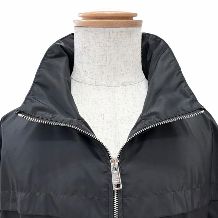美品△PRADA プラダ 2023年製 SGN998 K-WAY SEMIFODERATO Jacket トライアングルロゴ ブルゾン ナイロンジャケット ブラック 56 正規品