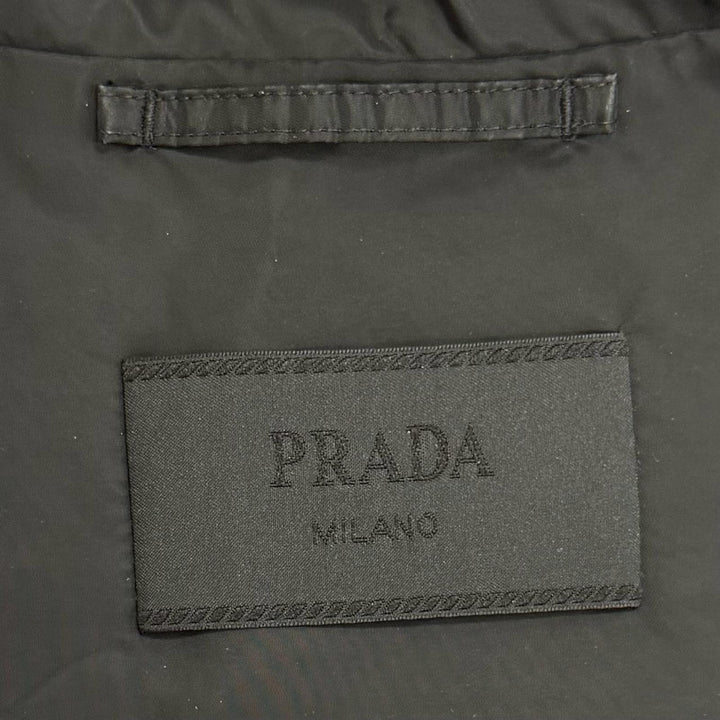 美品△PRADA プラダ 2023年製 SGN998 K-WAY SEMIFODERATO Jacket トライアングルロゴ ブルゾン ナイロンジャケット ブラック 56 正規品