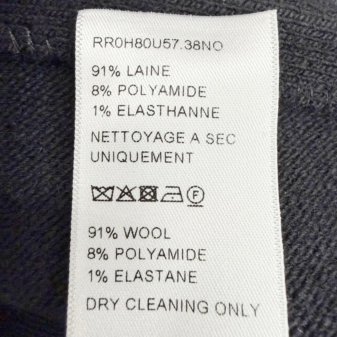 極美品△CELINE セリーヌ RR0H80U57.38NO ミニドレス ウール ロゴボタン 長袖 ニット フレアワンピース ブラック XS 正規品 定価583000円