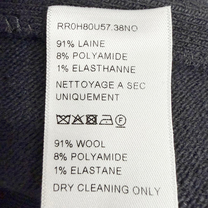 極美品△CELINE セリーヌ RR0H80U57.38NO ミニドレス ウール ロゴボタン 長袖 ニット フレアワンピース ブラック XS 正規品 定価583000円