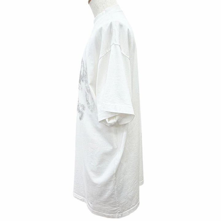 極美品△BALENCIAGA バレンシアガ 24AW 787349 Over Champs-Elysees コットン100％ 半袖Ｔシャツ ホワイト 1 正規品 メンズ レディース