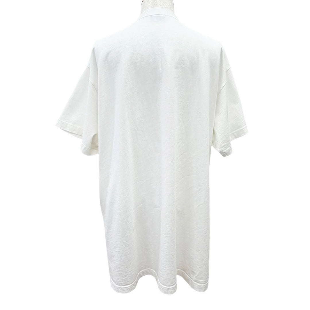 極美品△BALENCIAGA バレンシアガ 24AW 787349 Over Champs-Elysees コットン100％ 半袖Ｔシャツ ホワイト 1 正規品 メンズ レディース