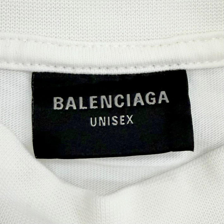 極美品△BALENCIAGA バレンシアガ 24AW 787349 Over Champs-Elysees コットン100％ 半袖Ｔシャツ ホワイト 1 正規品 メンズ レディース