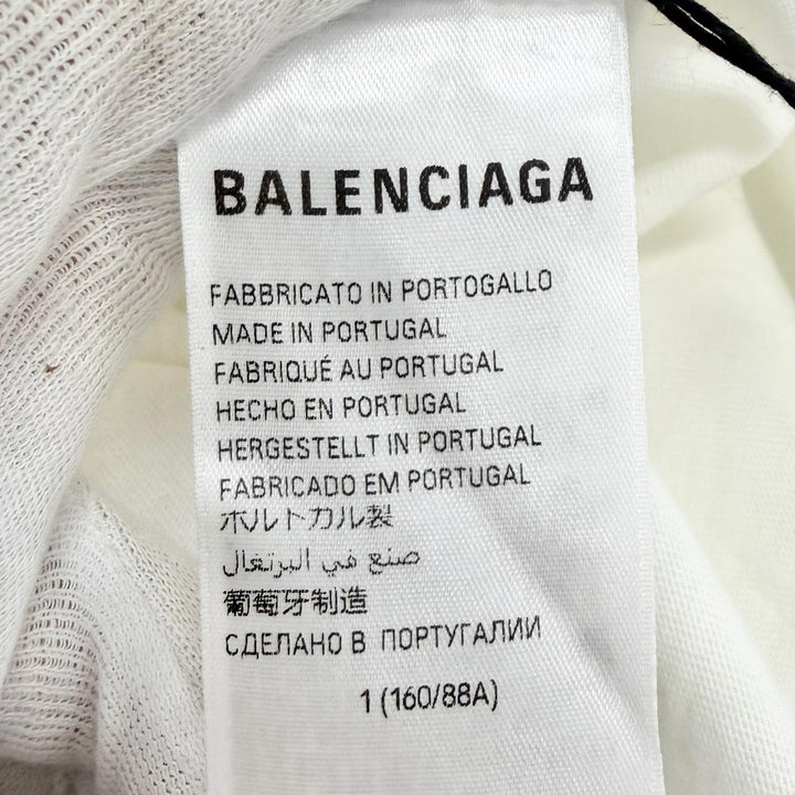 極美品△BALENCIAGA バレンシアガ 24AW 787349 Over Champs-Elysees コットン100％ 半袖Ｔシャツ ホワイト 1 正規品 メンズ レディース