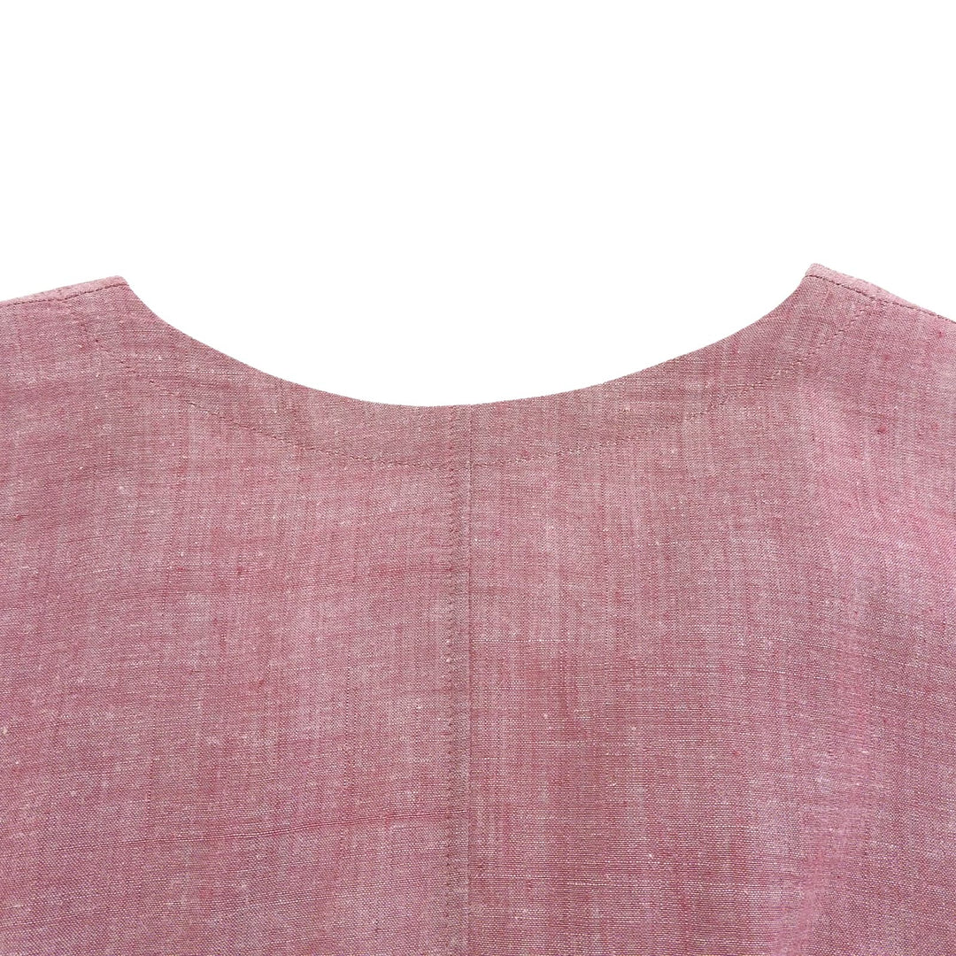 極美品▲JURGEN LEHL ヨーガンレール HT009499 コットン100% Vネック ロングシャツ ワンピース ピンク M 日本製 正規品 レディース