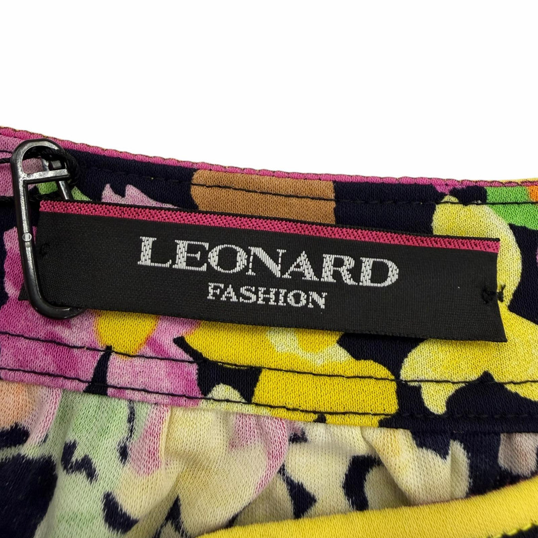 未使用品☆LEONARD FASHION レオナール ファッション コットン100％ 花柄デザイン ノースリーブ ワンピース マルチ ブラック 36 正規品