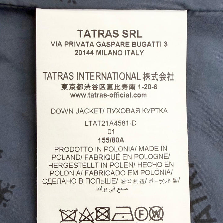 美品△TATRAS タトラス 21AW LTAT21A4581-D Rライン CIMA チマ ウール シルク ファー フード付き ダウンコート ネイビー 01 正規品