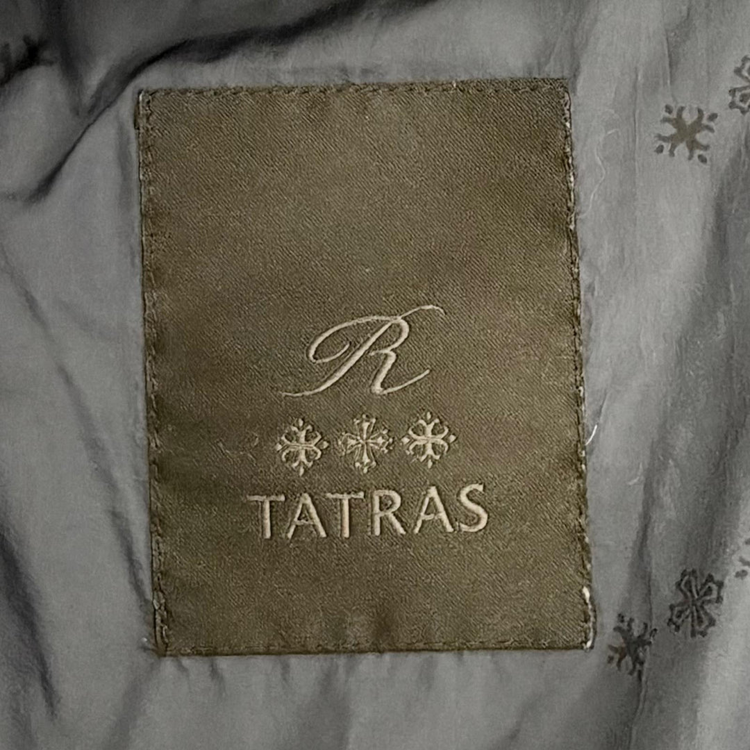 美品△TATRAS タトラス 21AW LTAT21A4581-D Rライン CIMA チマ ウール シルク ファー フード付き ダウンコート ネイビー 01 正規品