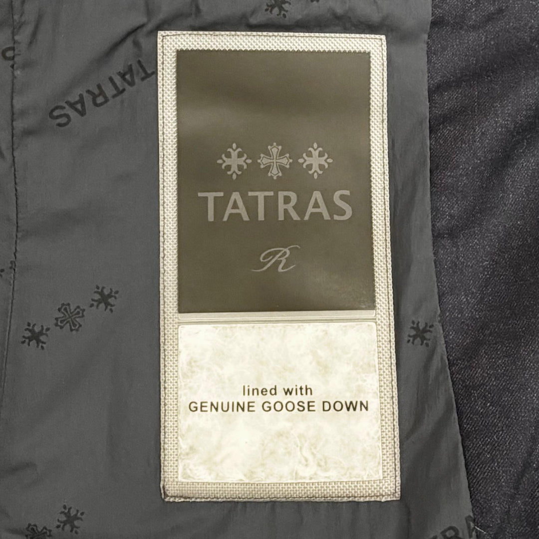 美品△TATRAS タトラス 21AW LTAT21A4581-D Rライン CIMA チマ ウール シルク ファー フード付き ダウンコート ネイビー 01 正規品