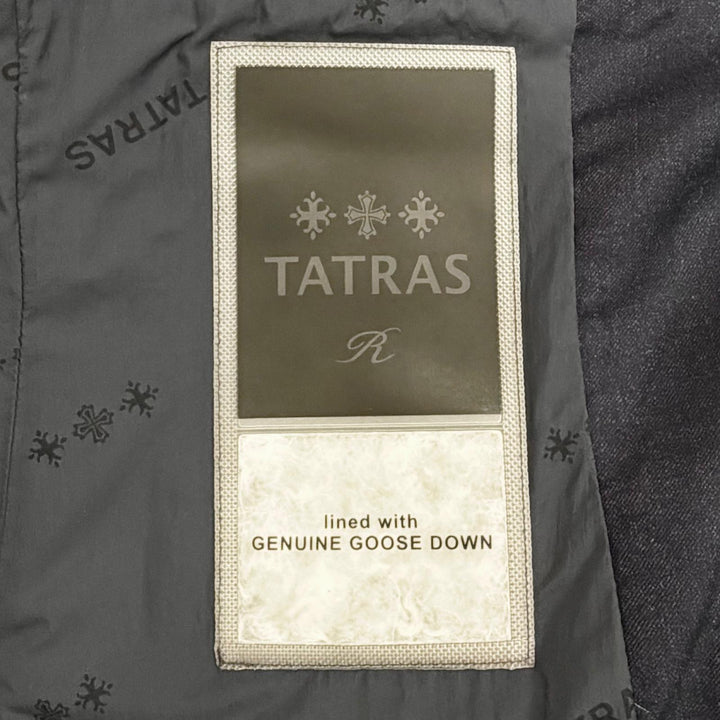 美品△TATRAS タトラス 21AW LTAT21A4581-D Rライン CIMA チマ ウール シルク ファー フード付き ダウンコート ネイビー 01 正規品