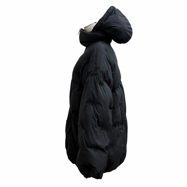 美品★GANNI ガニー 24AW LGNI24A3017-D NYLON TECH PUFFER MIDI JACKET オーバーサイズ ロゴ刺繍入り ダウンジャケット XS 正規品