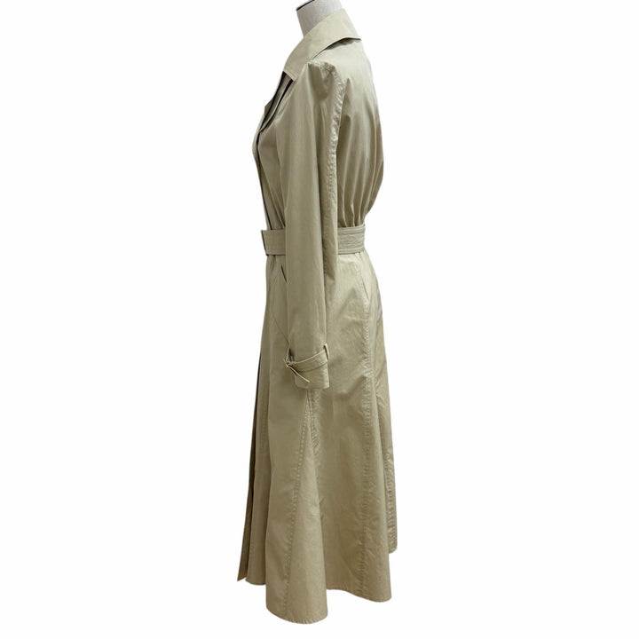 極美品★Max Mara マックスマーラ 2022年製 23112101326 コットン100％ ロゴボタン・ベルト付 ロング丈 トレンチコート 36 正規品