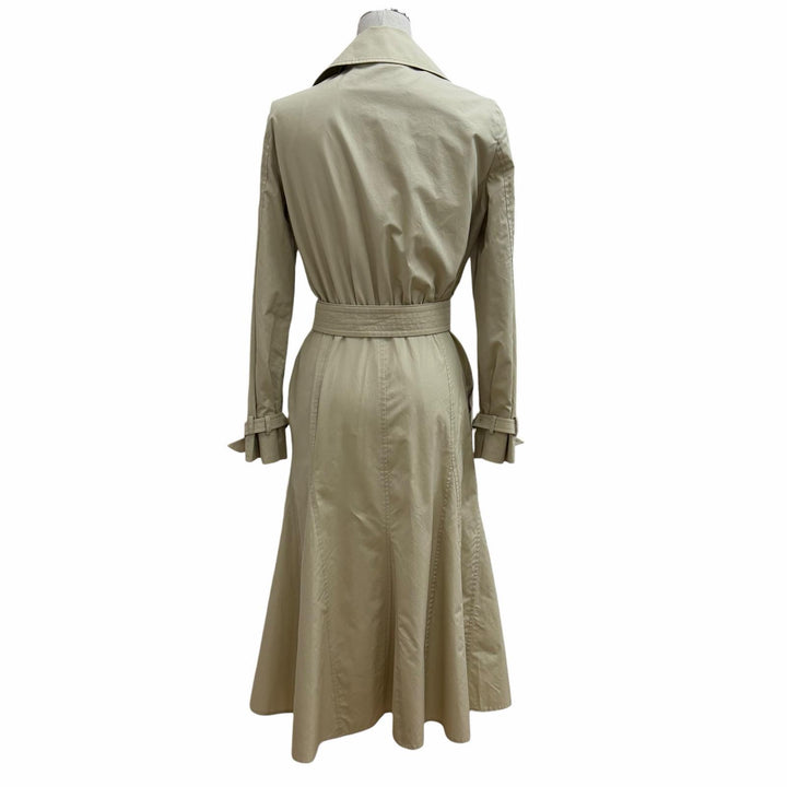 極美品★Max Mara マックスマーラ 2022年製 23112101326 コットン100％ ロゴボタン・ベルト付 ロング丈 トレンチコート 36 正規品