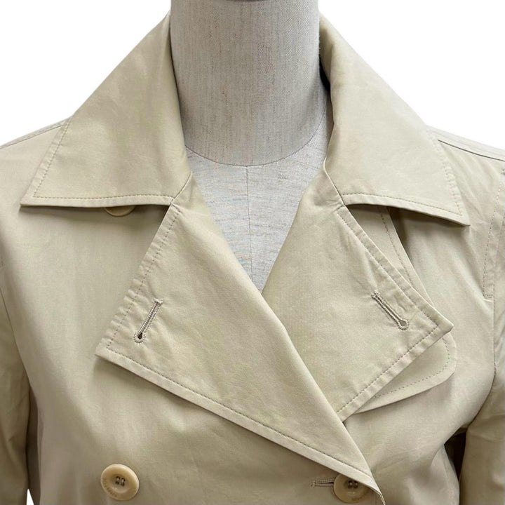 極美品★Max Mara マックスマーラ 2022年製 23112101326 コットン100％ ロゴボタン・ベルト付 ロング丈 トレンチコート 36 正規品