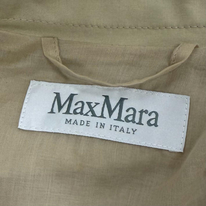 極美品★Max Mara マックスマーラ 2022年製 23112101326 コットン100％ ロゴボタン・ベルト付 ロング丈 トレンチコート 36 正規品