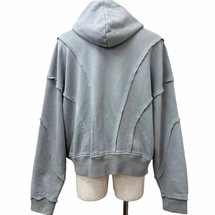 極美品□BREATH ブレス 25AW BR25AW-C5002 FADE ZIP UP HOODIE ダメージ加工 ジップ スウェットパーカー フーディー グレー L メンズ