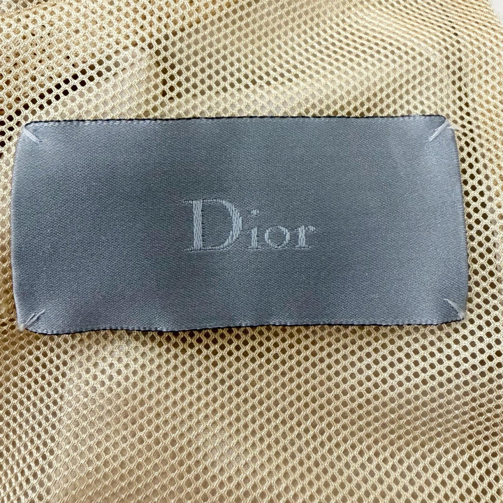 未使用品□Dior HOMME ディオールオム 10SS 0E3143251332 シルク混 BEE刺繍 薄手 ボンバージャケット スタジャン ベージュ 44 イタリア製