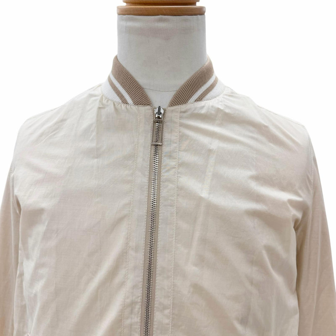 未使用品□Dior HOMME ディオールオム 10SS 0E3143251332 シルク混 BEE刺繍 薄手 ボンバージャケット スタジャン ベージュ 44 イタリア製