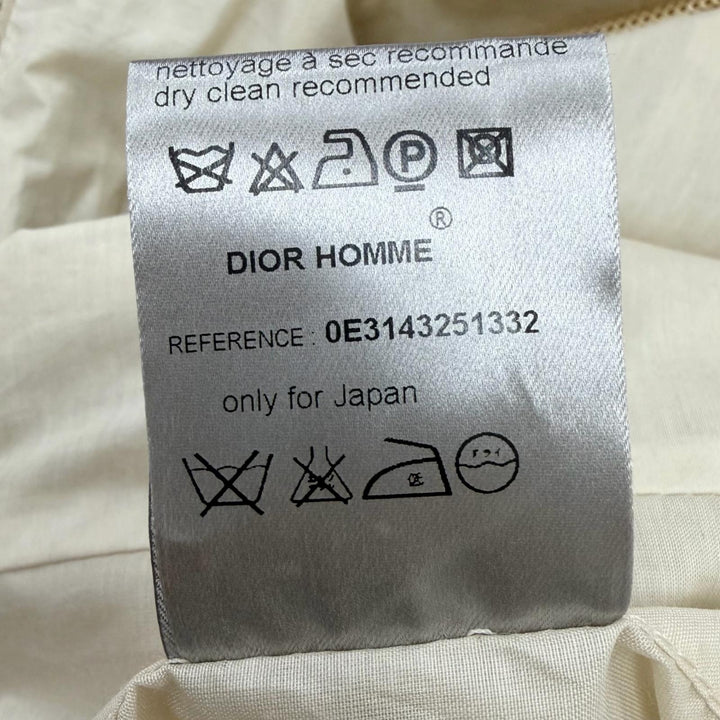 未使用品□Dior HOMME ディオールオム 10SS 0E3143251332 シルク混 BEE刺繍 薄手 ボンバージャケット スタジャン ベージュ 44 イタリア製