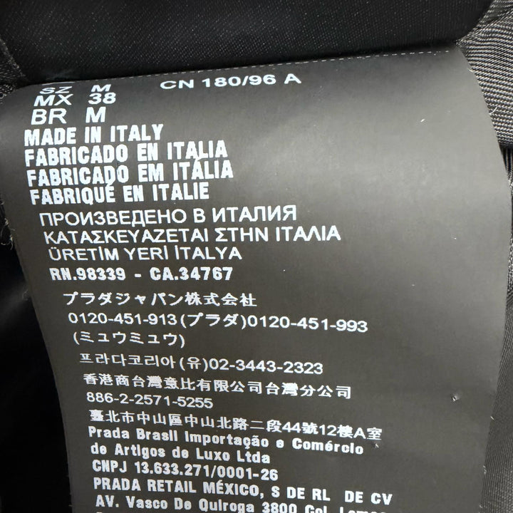 極美品□PRADA プラダ 21AW SGB891 Re-Nylon トライアングルロゴ ポーチ付き ステンカラーコート ブラック M イタリア製 正規品 メンズ