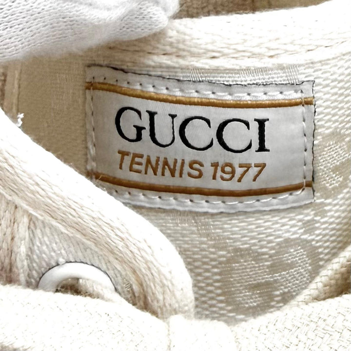美品★GUCCI グッチ 746767 テニス1977 GGキャンバス ロゴ入り プラットフォーム スニーカー ホワイト 36.5 イタリア製 レディース