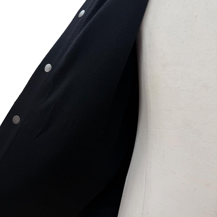 美品▼GIVENCHY ジバンシィ BM00D04Y1L ウール100% バックロゴ ニット ブルゾン ボンバージャケット ブラック ホワイト M 正規品 メンズ
