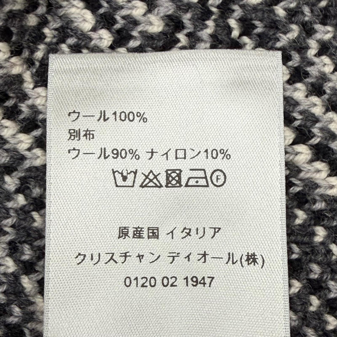極美品▼DIOR ディオール オム 213M658AT377 ウール100% オブリーク ジャガード プルオーバー ニットセーター グレー L 正規品 メンズ