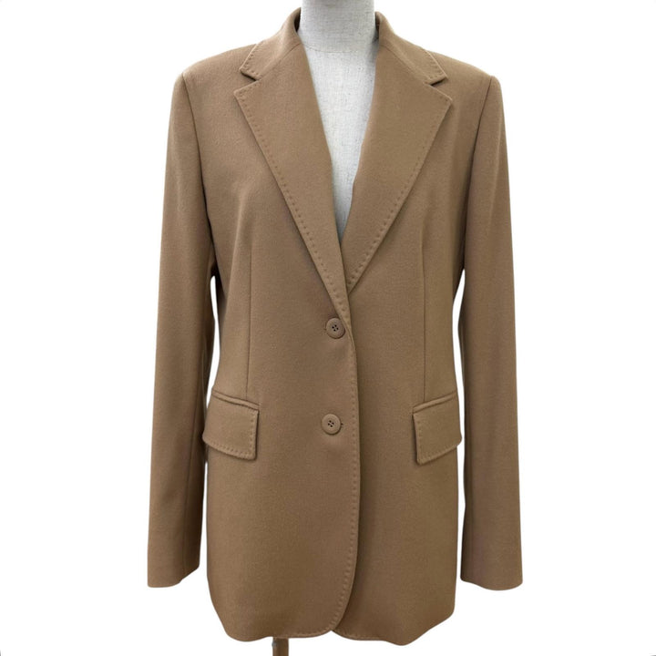 極美品☆MAX MARA STUDIO マックスマーラストゥディオ 2022年製 604606236 バージンウール ジャケット ベージュ 46 正規品 レディース